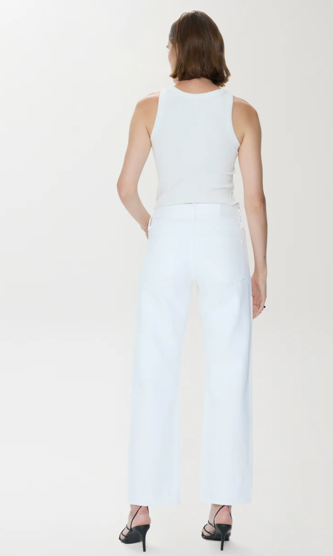 Pistola- LEXI Mid Rise Bowed Straight - Vivid White
