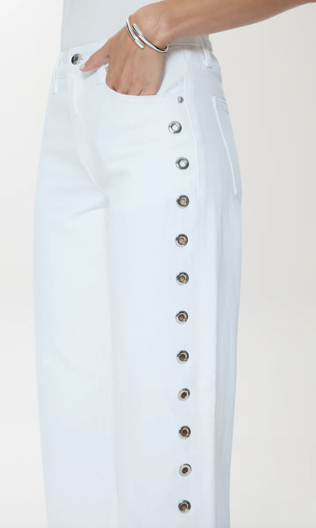 Pistola- LEXI Mid Rise Bowed Straight - Vivid White