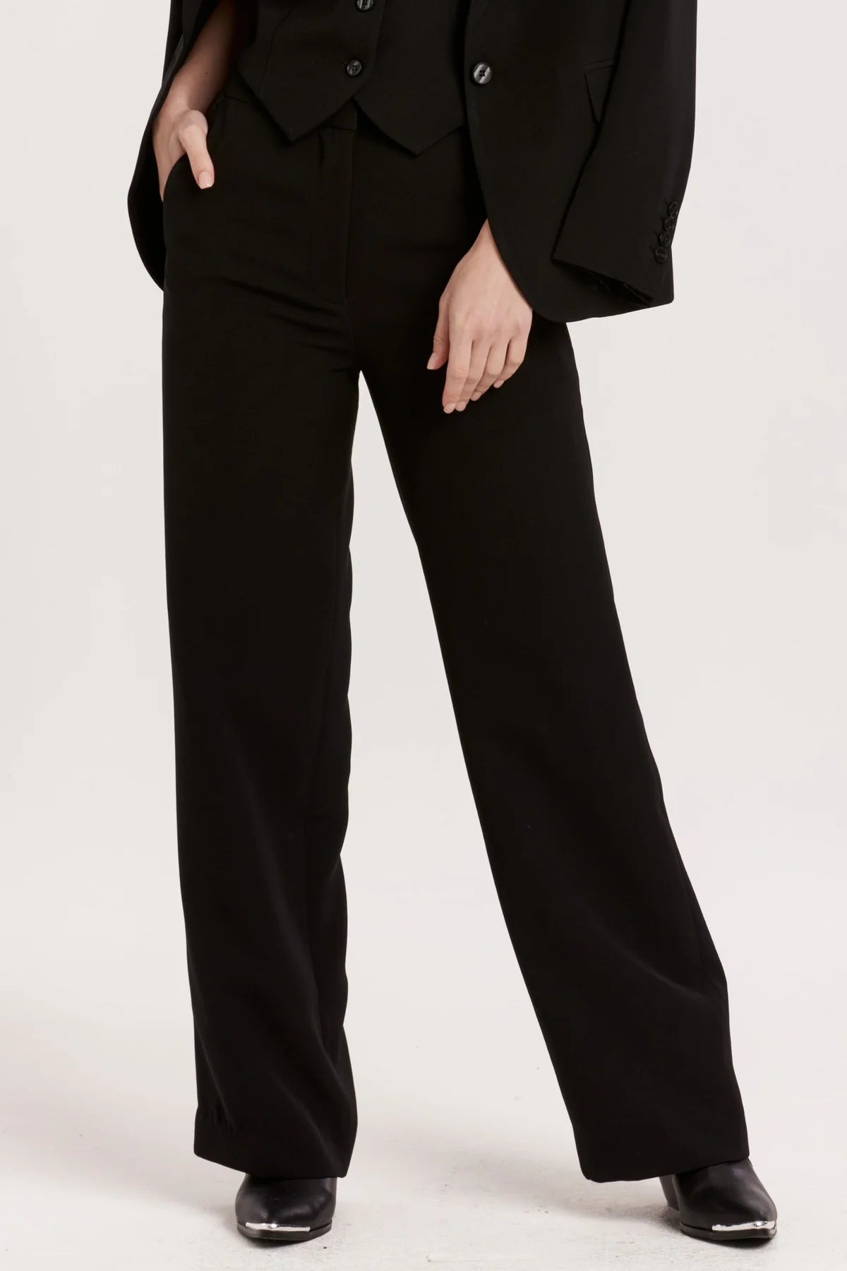 Azula Elastic Waist Trousers- Black