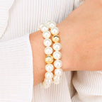 BudhaGirl- White Pearl Mala Beaded Bracelet