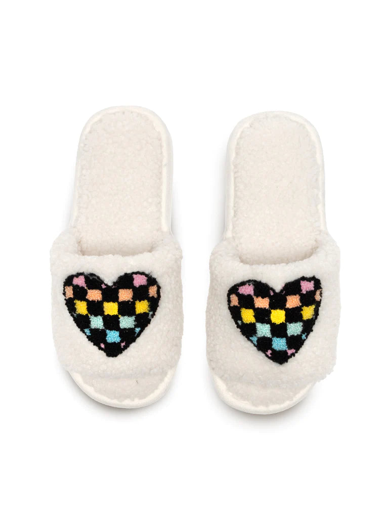 Slippers- White Retro White Slides