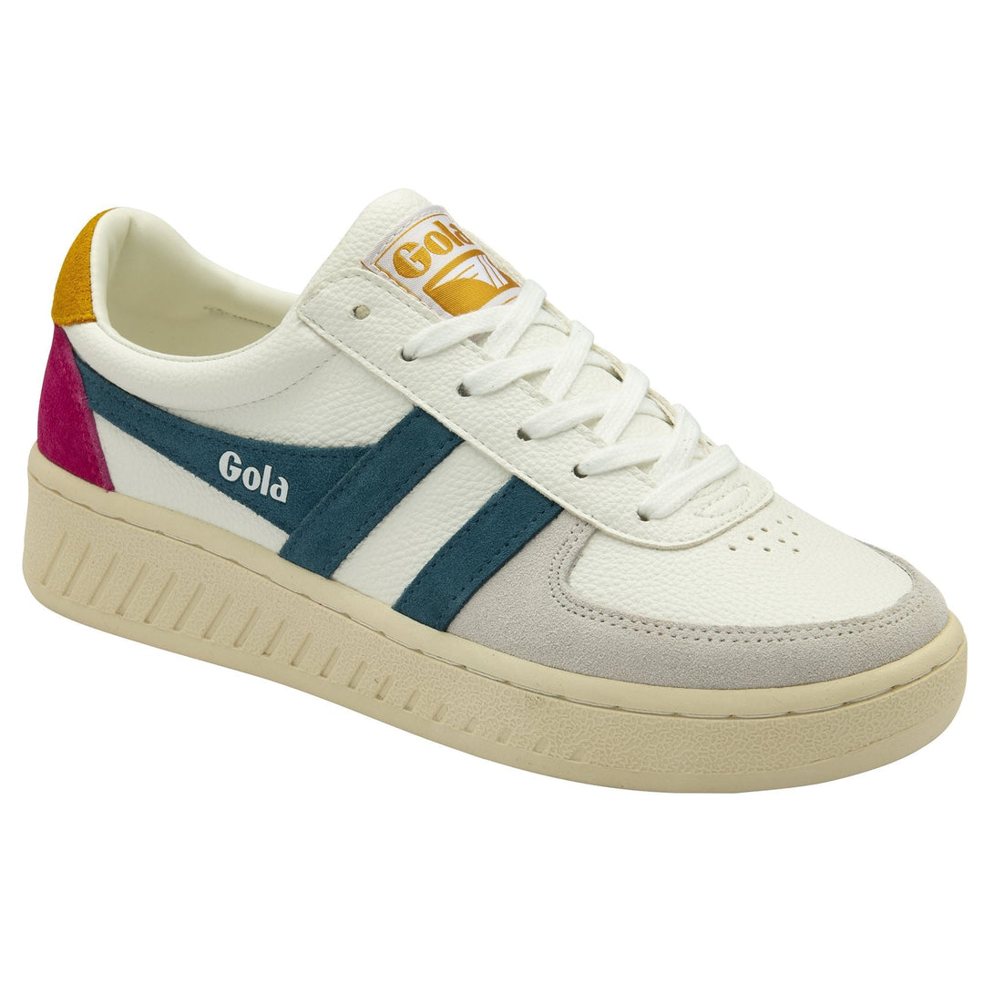 Gola Classics Women's Grandslam Trident Sneakers -White/Peacock/Sun