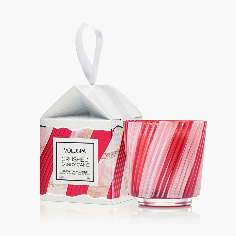 Voluspa Pedestal Candle- Crushed Candy Cane