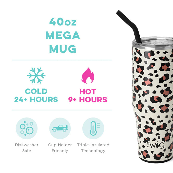 Swig: LUXY LEOPARD Mega Mug 40oz