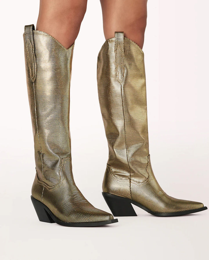 Eileen - Gold Scale Boots